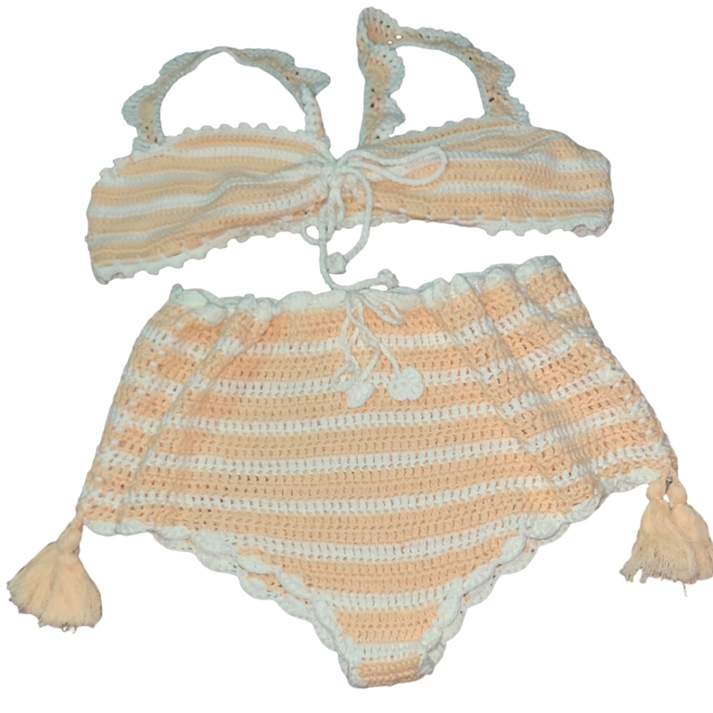 étophe studios high waisted  crochet bikini Size S
